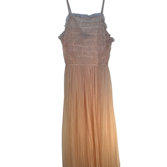 Romeo + Juliet Couture Sheer Feminine Pink Peach Dress - Picture 6 of 12